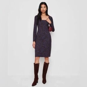 Reformation Blue and Brown Long Sleeve Dress